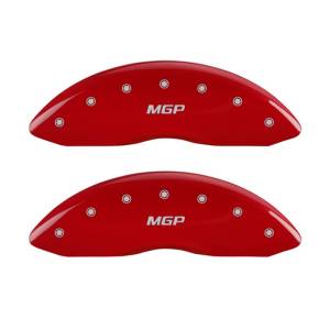 MGP - MGP Front set 2 Caliper Covers Engraved Front MGP Red finish silver ch - 16222FMGPRD - Image 1