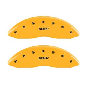 MGP - MGP Front set 2 Caliper Covers Engraved Front MGP Yellow finish black ch - 16222FMGPYL - Image 1