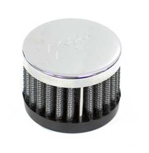 K&N Engineering - K&N Engineering Rubber Base Crankcase Vent Filter - Chrome 1in Flange ID x 2in OD x 1.5in Height - 62-1220 - Image 1
