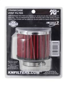 K&N Engineering - K&N Engineering 1.5in Flange ID x 3in OD x 2.5in H Chrome Finish Rubber Base Crankcase Vent Filter - 62-1460 - Image 7