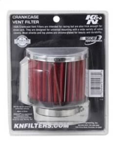 K&N Engineering - K&N Engineering 1.75in Flange ID x 3in OD x 2.5in H Chrome Finish Rubber Base Crankcase Vent Filter - 62-1480 - Image 7