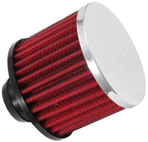 K&N Engineering - K&N Engineering Rubber Base Chrome Top Push-In Crankcase Vent Filter 3in OD x 2-1/2in H. - 62-1490 - Image 1