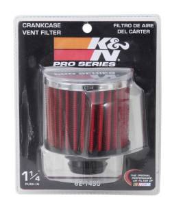 K&N Engineering - K&N Engineering Rubber Base Chrome Top Push-In Crankcase Vent Filter 3in OD x 2-1/2in H. - 62-1490 - Image 2