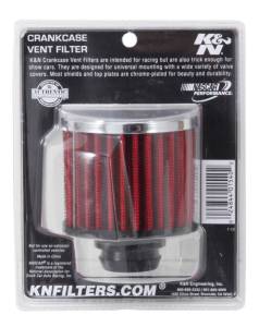 K&N Engineering - K&N Engineering Rubber Base Chrome Top Push-In Crankcase Vent Filter 3in OD x 2-1/2in H. - 62-1490 - Image 3