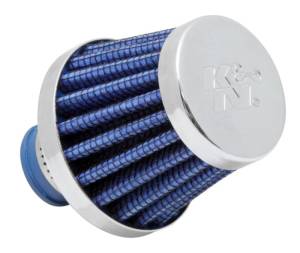 K&N Engineering - K&N Engineering 2in Base OD x .375in Flange ID x 1.75in H Rubber Base Crankcase Vent Filter - Blue - 62-1600BL - Image 1