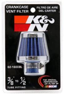 K&N Engineering - K&N Engineering 2in Base OD x .375in Flange ID x 1.75in H Rubber Base Crankcase Vent Filter - Blue - 62-1600BL - Image 6