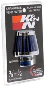 K&N Engineering - K&N Engineering 2in Base OD x .375in Flange ID x 1.75in H Rubber Base Crankcase Vent Filter - Blue - 62-1600BL - Image 8