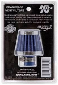 K&N Engineering - K&N Engineering 2in Base OD x .375in Flange ID x 1.75in H Rubber Base Crankcase Vent Filter - Blue - 62-1600BL - Image 9