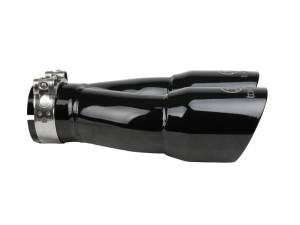 aFe - aFe Takeda 2.5in 304 Stainless Steel Clamp-on Exhaust Tip 2.5in Inlet 3in Dual Outlet - Black - 49T25364-B10 - Image 2