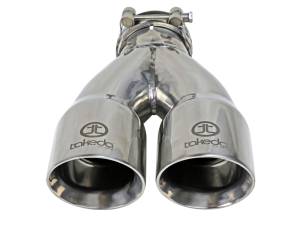 aFe - aFe Takeda 2.5in 304 Stainless Steel Clamp-on Exhaust Tip 2.5in Inlet 3in Dual Outlet - Polished - 49T25364-P10 - Image 3