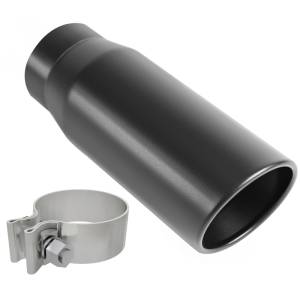 Magnaflow - Magnaflow Tip Black Coated w/ Clamp Single Wall Round Outlet 4in Diameter 3in Inlet 12in Length - 35236 - Image 2