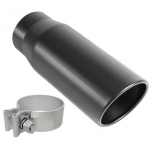 Magnaflow - Magnaflow Tip Black Coated w/ Clamp Single Wall Round Outlet 4in Diameter 3in Inlet 12in Length - 35236 - Image 3