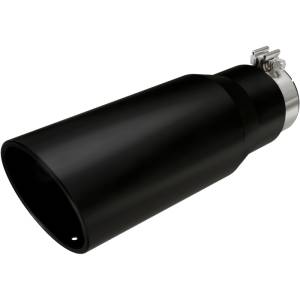 Magnaflow - Magnaflow Tip Stainless Black Coated Single Wall Round Single Outlet 5in Dia 3.5in Inlet 14.5in L - 35237 - Image 2