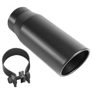 Magnaflow - Magnaflow Tip Stainless Black Coated Single Double Round Single Outlet 5in Dia 4in Inlet 13in L - 35240 - Image 1