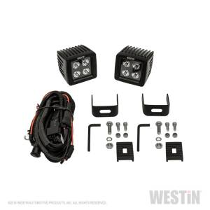 Westin - Westin HyperQ LED Auxiliary Lights 3in x 3in cube 20w Flood - Black - 09-12205B-PR - Image 1