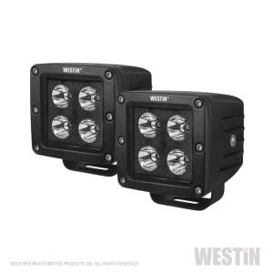 Westin - Westin HyperQ LED Auxiliary Lights 3in x 3in cube 20w Flood - Black - 09-12205B-PR - Image 2