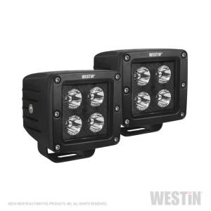 Westin - Westin HyperQ LED Auxiliary Lights 3in x 3in cube 20w Flood - Black - 09-12205B-PR - Image 3