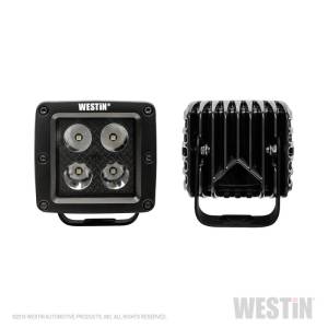 Westin - Westin HyperQ LED Auxiliary Lights 3in x 3in cube 20w Flood - Black - 09-12205B-PR - Image 6