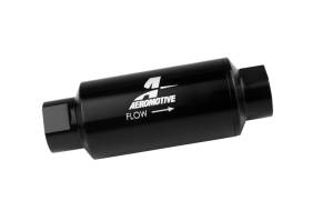 Aeromotive - Aeromotive In-Line Fuel Filter 40-M Stainless Mesh Element ORB-10 Port (Bright-Dip Black) 2in. OD - 12330 - Image 1