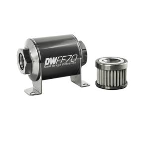 DeatschWerks - DeatschWerks Stainless Steel 8AN 100 Micron Universal Inline Fuel Filter Housing Kit (70mm) - 8-03-070-100K - Image 3