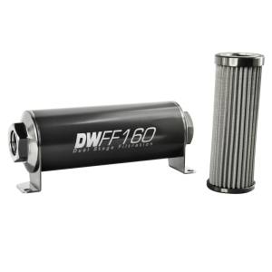 DeatschWerks - DeatschWerks Stainless Steel 10AN 100 Micron Universal Inline Fuel Filter Housing Kit (160mm) - 8-03-160-100K - Image 2