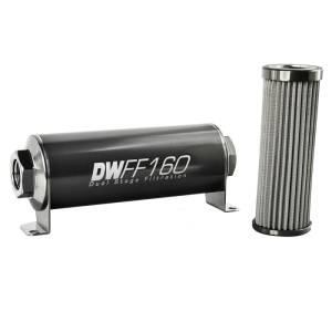 DeatschWerks - DeatschWerks Stainless Steel 10AN 100 Micron Universal Inline Fuel Filter Housing Kit (160mm) - 8-03-160-100K - Image 3