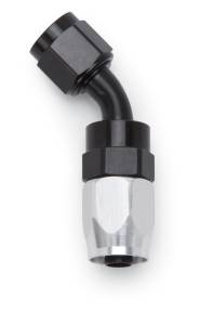 Russell - Russell Performance -6 AN Black/Silver 45 Degree Full Flow Swivel Hose End - 613093 - Image 1