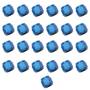 Russell Performance -6 AN Tube Nuts 3/8in dia. (Blue) (25 pcs.) - 660578