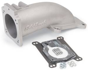 Edelbrock - Edelbrock Ultra Low Profile Intake Elbow 90mm Throttle Body to Square-Bore Flange As-Cast Finish - 3847 - Image 1