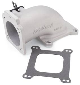 Edelbrock - Edelbrock Low Profile Intake Elbow 90mm Throttle Body to Square-Bore Flange As-Cast Finish - 3848 - Image 1
