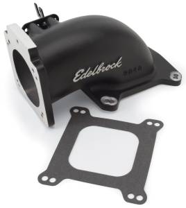 Edelbrock - Edelbrock Low Profile Intake Elbow 90mm Throttle Body to Square-Bore Flange Black Finish - 38483 - Image 2
