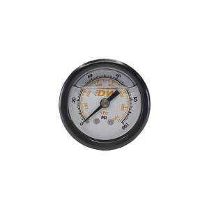 DeatschWerks - DeatschWerks 0-100 PSI 1/8in NPT Mechanical Fuel Pressure Gauge 1.5in Diameter Black Housing - 6-01-GL - Image 1