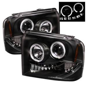 SPYDER Ford F250/350/450 Super Duty 05-07 Projector Headlights LED Halo- LED Blk PRO-YD-FS05-HL-BK - 5010544