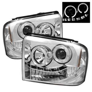 SPYDER - SPYDER Ford F250/350/450 Super Duty 05-07 Projector Headlights LED Halo- LED Chrm PRO-YD-FS05-HL-C - 5010551 - Image 1