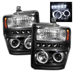 SPYDER - SPYDER Ford F250/350/450 Super Duty 08-10 Projector Headlights LED Halo LED Blk PRO-YD-FS08-HL-BK - 5010575 - Image 1