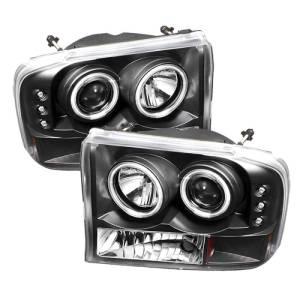 SPYDER Ford F250 Super Duty 99-04 Projector Version 2 CCFL Halo LED Blk PRO-YD-FF25099-1P-G2-CCFL-BK - 5030122