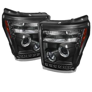 SPYDER Ford Super Duty 11-15 Projector Headlights CCFL Halo DRL Blk Low 9006 PRO-YD-FS11-CCFL-BK - 5071729