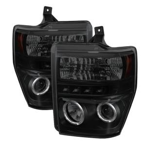 SPYDER - SPYDER Ford F250/350 08-10 Projector Headlights LED Halo LED Blk Smke PRO-YD-FS08-HL-BSM - 5078490 - Image 1