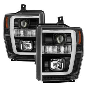 SPYDER - SPYDER 08-10 Ford F-250 Projector Headlights V2 - Light Bar DRL LED - Black PRO-YD-FS08V2-LB-BK - 5084477 - Image 1