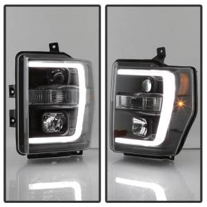 SPYDER - SPYDER 08-10 Ford F-250 Projector Headlights V2 - Light Bar DRL LED - Black PRO-YD-FS08V2-LB-BK - 5084477 - Image 6