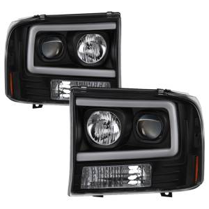 SPYDER - SPYDER 99-04 Ford F250 Super Duty Projector Headlights - Light Bar - Black PRO-YD-FF25099V2-LB-BK - 5084491 - Image 1