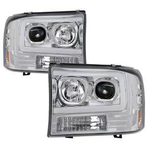 SPYDER - SPYDER 99-04 Ford F-250 Super Duty Light Bar Projector Headlights - Chrome (PRO-YD-FF25099V2-LB-C) - 5084675 - Image 1