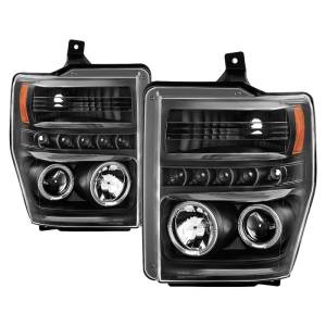 SPYDER Signature Ford F250/350/450 Super Duty 08-10 Projector Headlights (PRO-YD-FS08-HL-BKV2) - 5086006