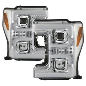 SPYDER Ford F-250/F-350/F450 Super Duty 17-18 Projector Headlights Chrome PRO-YD-FS17-SBSEQ-C - 5086273