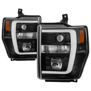 SPYDER Ford F-250/350/450 08-10 V2 High-Power LED Headlights-Switch Back-Black PRO-YD-FS08PL-SBLB-BK - 5087751