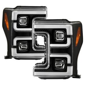 SPYDER 17-18 Ford F250/F350/F450 Halogen Model Only -White Light Bar- Black- PRO-YD-FS17HALSI-BK - 5087850