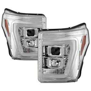 SPYDER - SPYDER Ford F250/350/450 11-16 V2 High-Power LED Headlights-White Light Bar-Chrome PRO-YD-FS11V2PL-C - 5087881 - Image 1