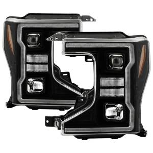 SPYDER - SPYDER Signature 20-22 Ford F250/F350 (Halogen) Proj. Headlights - Black (PRO-YD-FS20HALSI-SEQ-BK) - 5088628 - Image 1