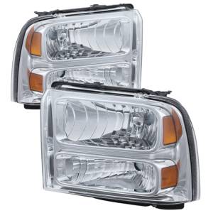 SPYDER Xtune Ford F250/350/450 Super Duty 05-07 Crystal Headlights Chrome HD-JH-FS05-AM-C - 9026560