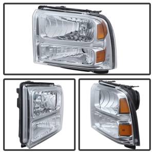 SPYDER - SPYDER Xtune Ford F250/350/450 Super Duty 05-07 Crystal Headlights Chrome HD-JH-FS05-AM-C - 9026560 - Image 6